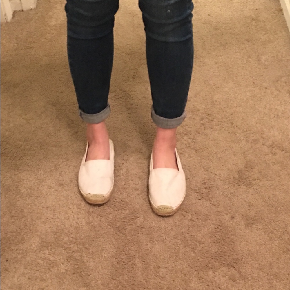 J. Crew White Canvas Flats